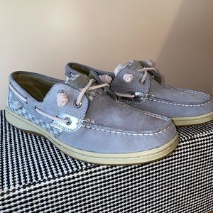Sperry Bluefish Char Hondsth Seq gray, white &pink